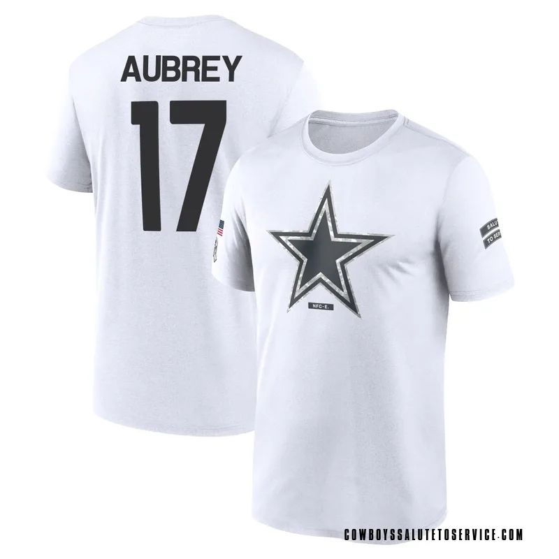 Men's Brandon Aubrey Dallas Cowboys Legend White 2024 Salute to Service Performance T-Shirt