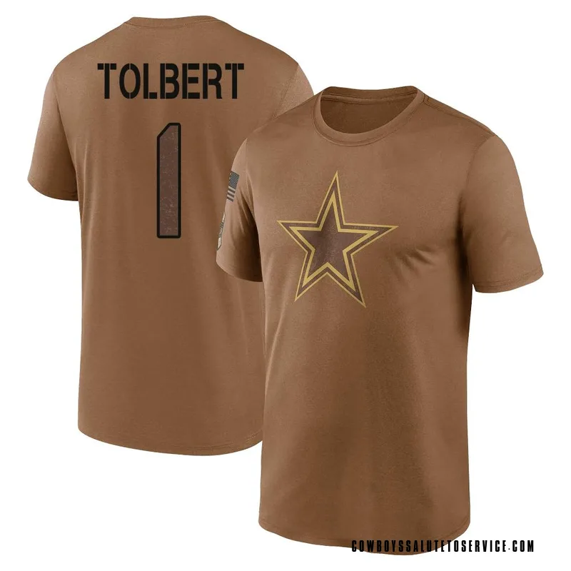 Men's Jalen Tolbert Dallas Cowboys Legend Brown 2023 Salute To Service Performance T-Shirt