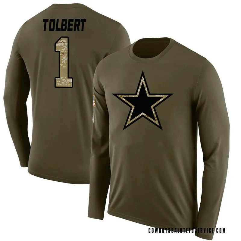 Men's Jalen Tolbert Dallas Cowboys Legend Olive Salute to Service Sideline Long Sleeve T-Shirt