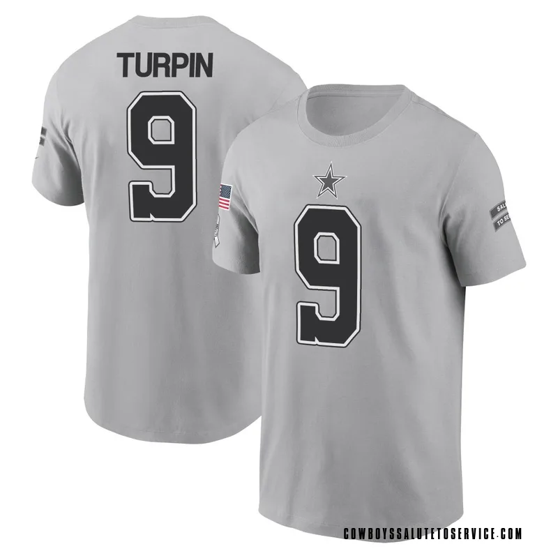 Men's KaVontae Turpin Dallas Cowboys Gray 2024 Salute to Service Name & Number T-Shirt