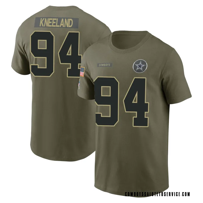 Men's Marshawn Kneeland Dallas Cowboys Olive 2025 Salute to Service Name & Number T-Shirt