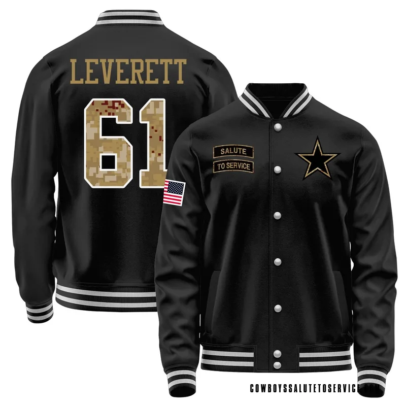 Men's Nick Leverett Dallas Cowboys Black Salute to Service Sideline Performance Jacket