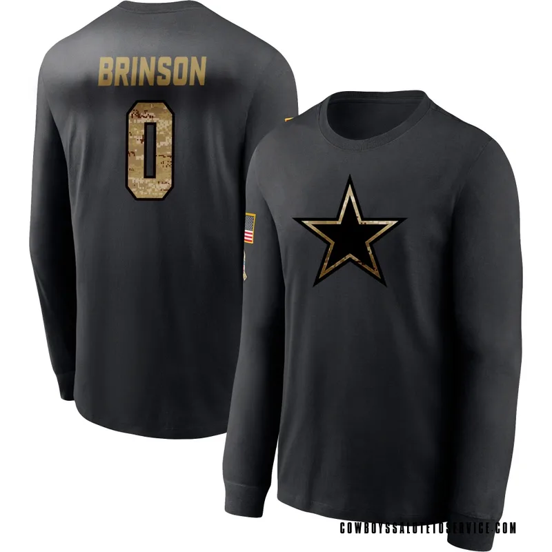 Men's Romello Brinson Dallas Cowboys Black 2020 Salute To Service Sideline Performance Long Sleeve T-Shirt