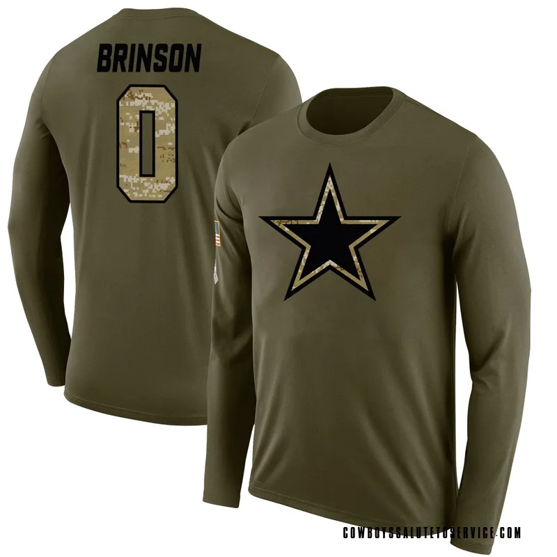 Men's Romello Brinson Dallas Cowboys Legend Olive Salute to Service Sideline Long Sleeve T-Shirt