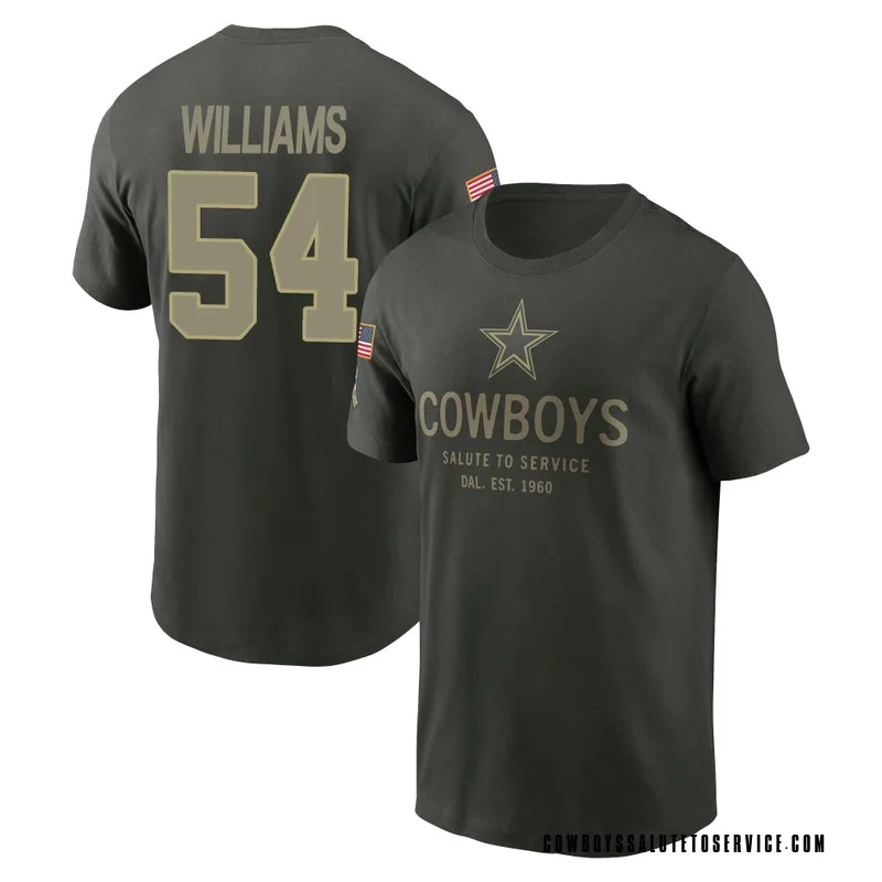 Men's Sam Williams Dallas Cowboys Green Forest/ 2025 Salute to Service Sideline Primary Edge T-Shirt