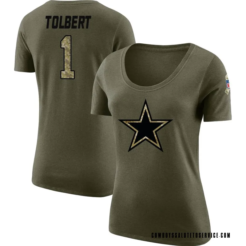 Women's Jalen Tolbert Dallas Cowboys Legend Olive Salute to Service Scoop Neck T-Shirt