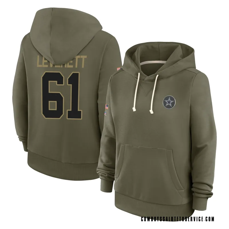 Women's Nick Leverett Dallas Cowboys Olive 2025 Salute to Service Hoodie