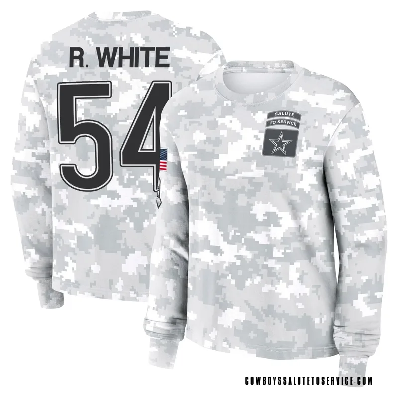 Women's Randy White Dallas Cowboys Camo Arctic 2024 Salute to Service Long Sleeve T-Shirt