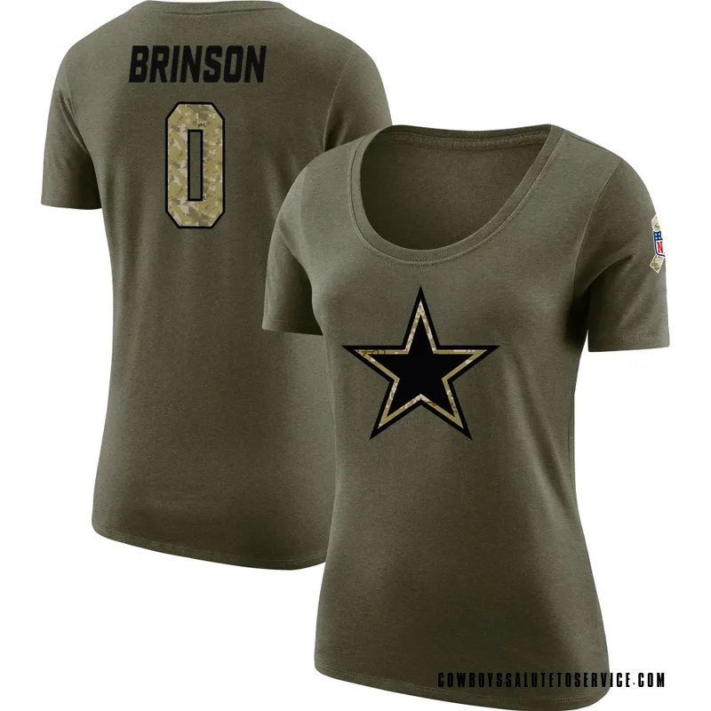 Women's Romello Brinson Dallas Cowboys Legend Olive Salute to Service Scoop Neck T-Shirt