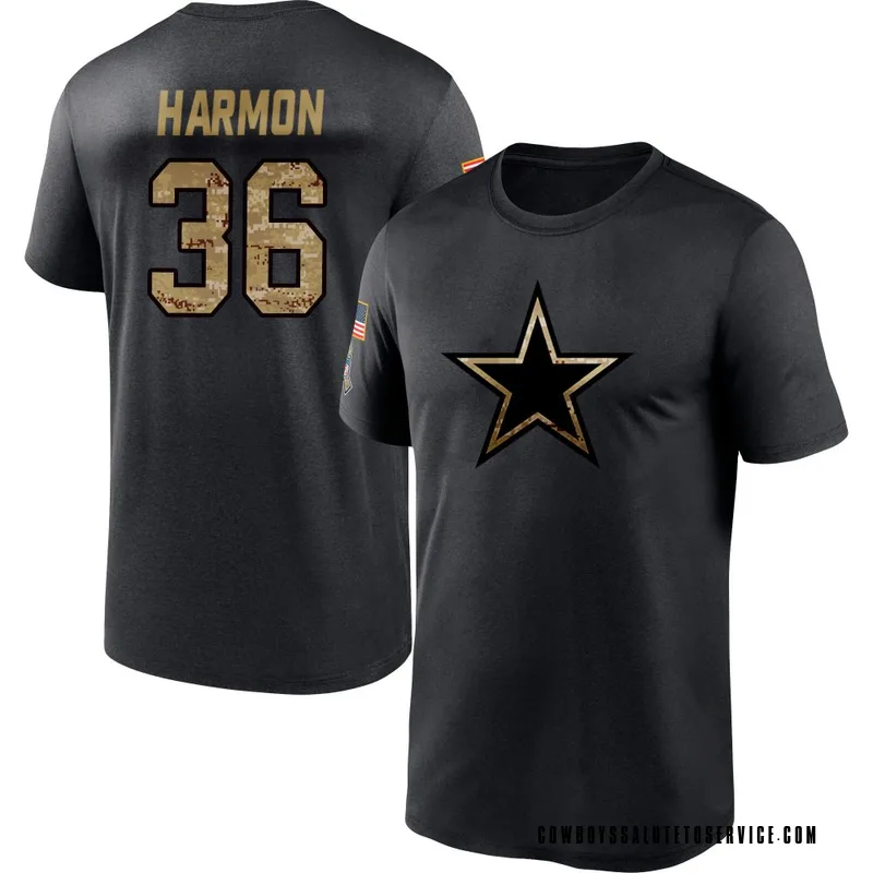 Youth Bruce Harmon Dallas Cowboys Black 2020 Salute To Service Performance T-Shirt