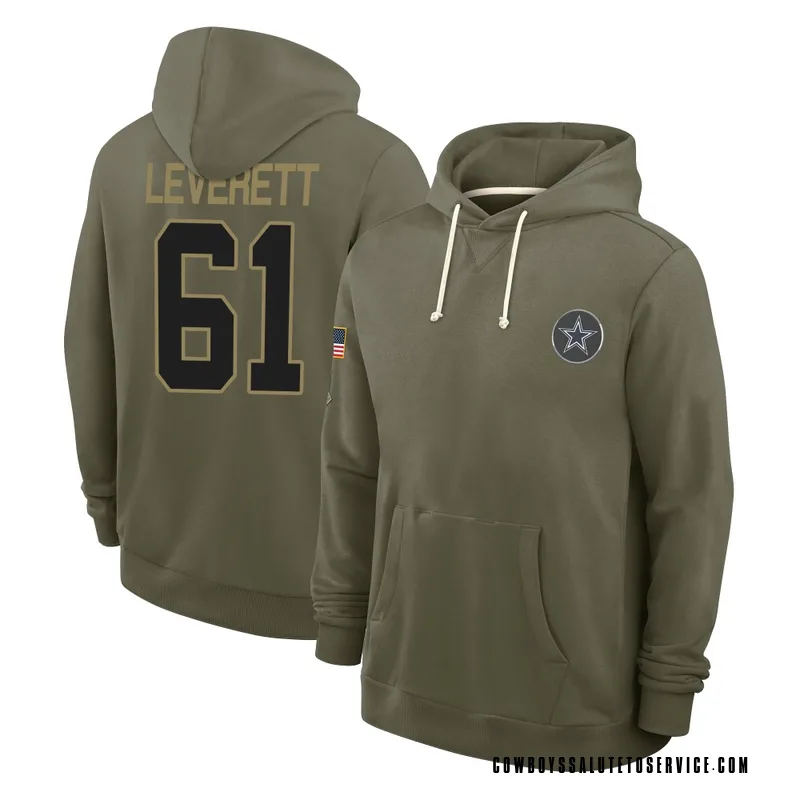 Youth Nick Leverett Dallas Cowboys Olive 2025 Salute to Service Hoodie